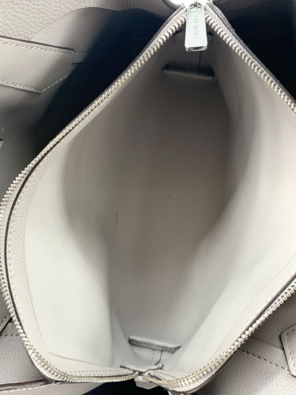Michael Kors Hayes Grey Genuine Pebble Leather Large Satchel Crossbody Bag 13" - Picture 6 of 8